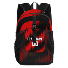 Customize Red Black White Backpacks Featuring Personalized Names, Numbers and Logos