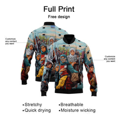 Custom Graffiti Pattern Scratch 3D Bomber Varsity Lefferman Jacket