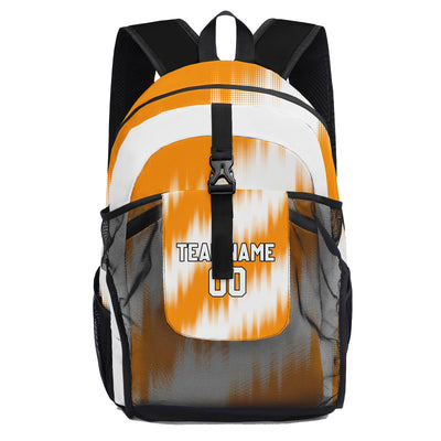 Customize Orange White Backpacks Featuring Personalized Names, Numbers and Logos