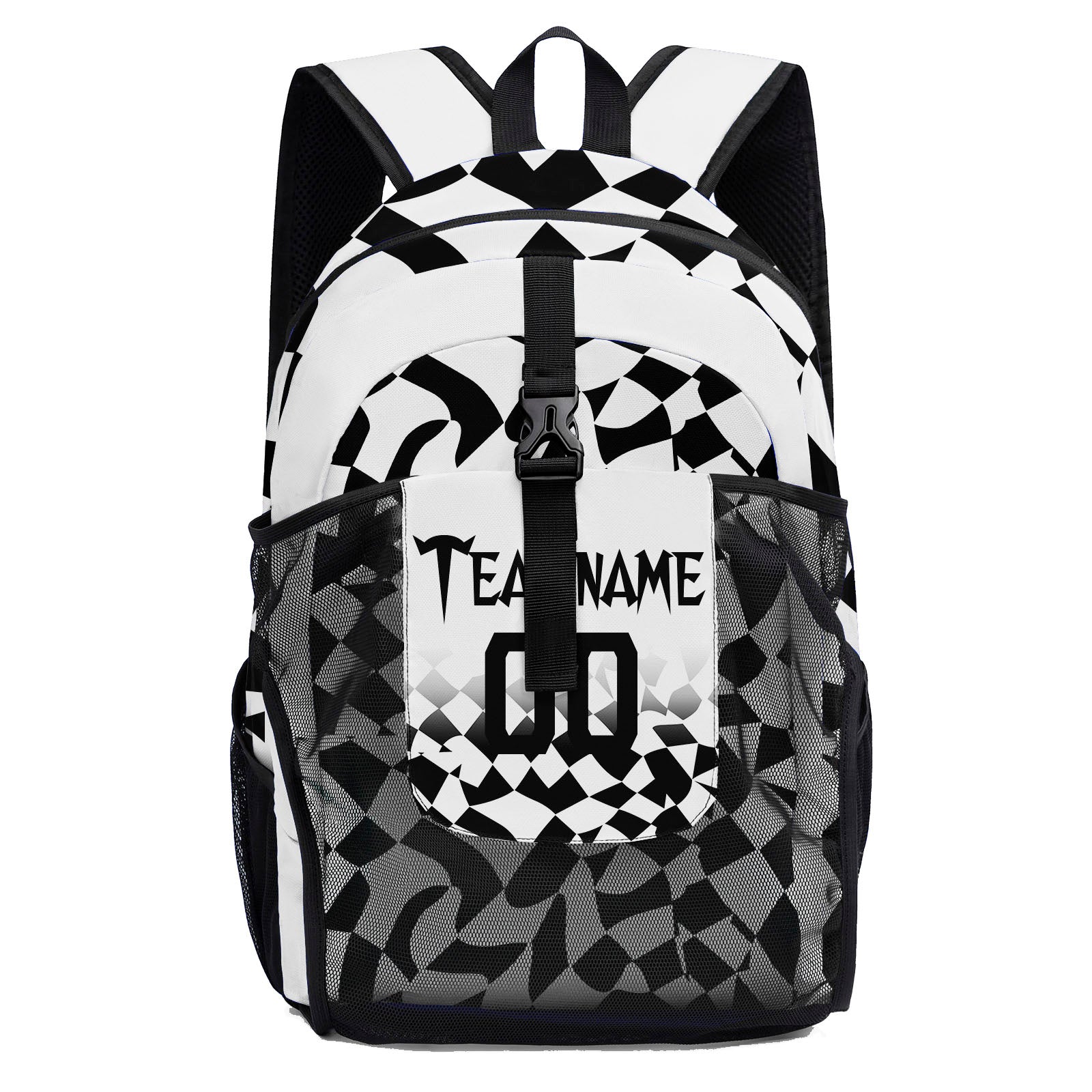 Customize White Black Backpacks Featuring Personalized Names, Numbers and Logos