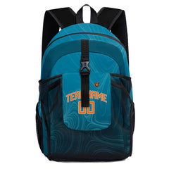 Customize Teal Orange Backpacks Featuring Personalized Names, Numbers and Logos