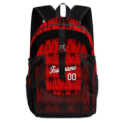 Customize Red White Sports Backpacks Featuring Personalized Names, Numbers and Logos