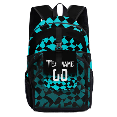 Customize Teal White Backpacks Featuring Personalized Names, Numbers and Logos
