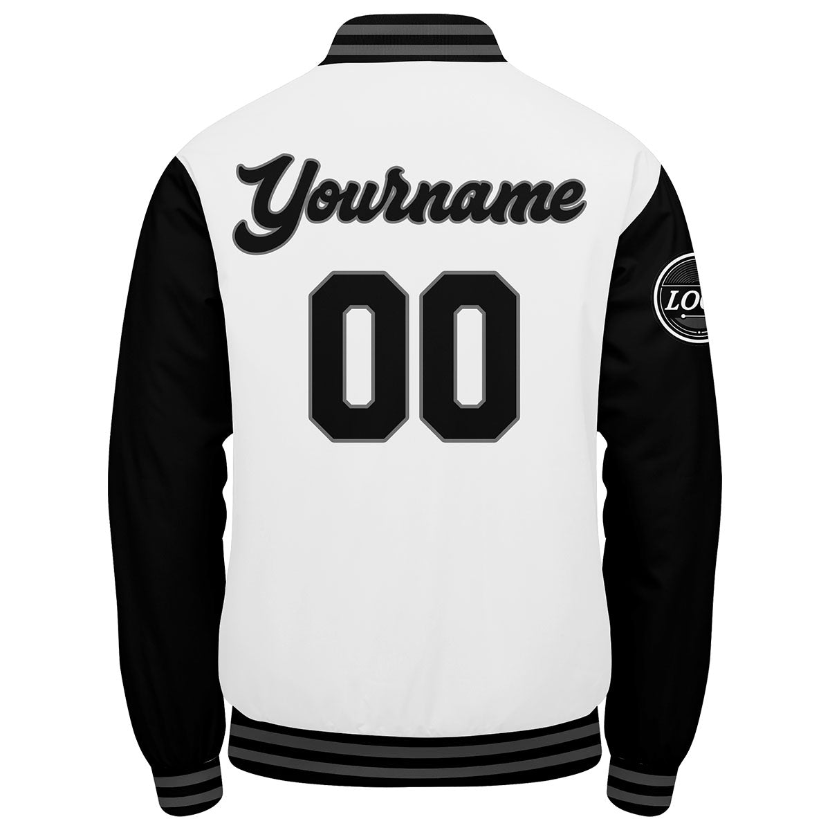 Custom Varsity Jacket Letterman Jacket For Men, Women And Youth Black White