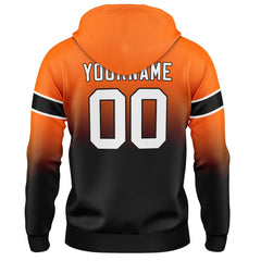 Custom Gradient Hoodie For Man Woman Girl Boy Print Your Logo Name Number Orange Black