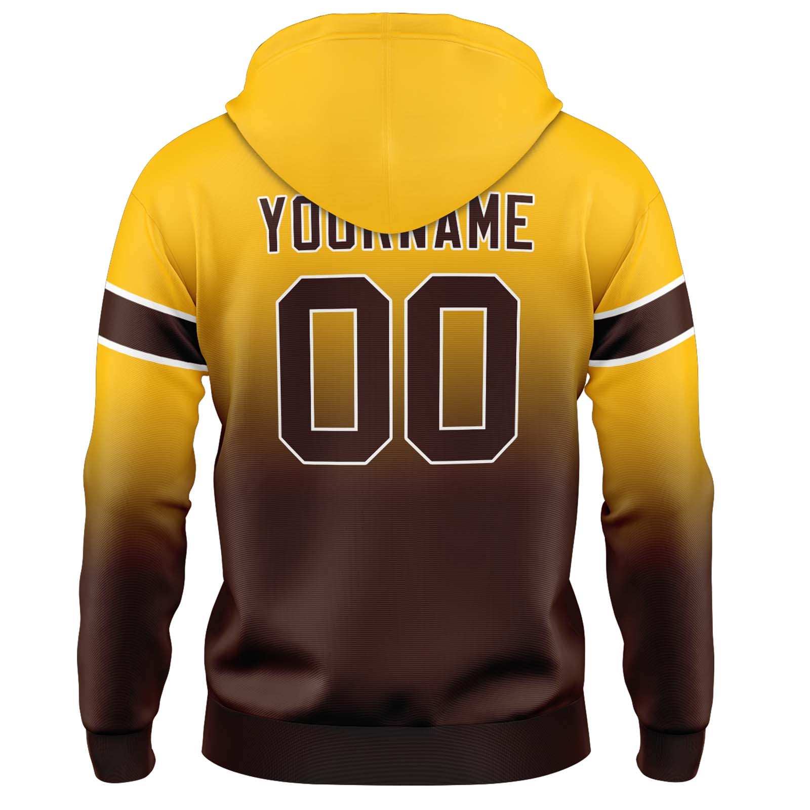 Custom Gradient Hoodie For Man Woman Girl Boy Print Your Logo Name Number Yellow Brown