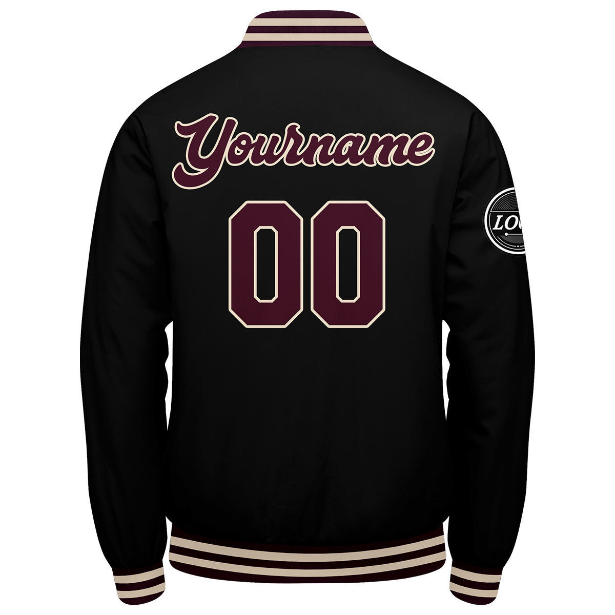 Custom Varsity Jacket Letterman Jacket For Men, Women And Youth Marroon Black