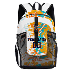 Customize Orange White Backpacks Featuring Personalized Names, Numbers and Logos