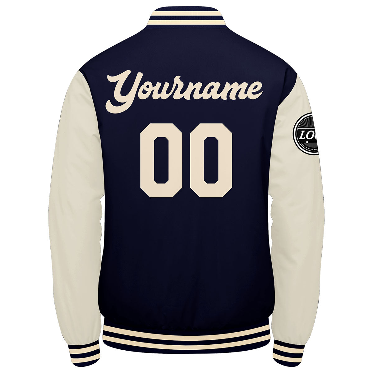 Custom Varsity Jacket Letterman Jacket For Men, Women And Youth Navy Cream