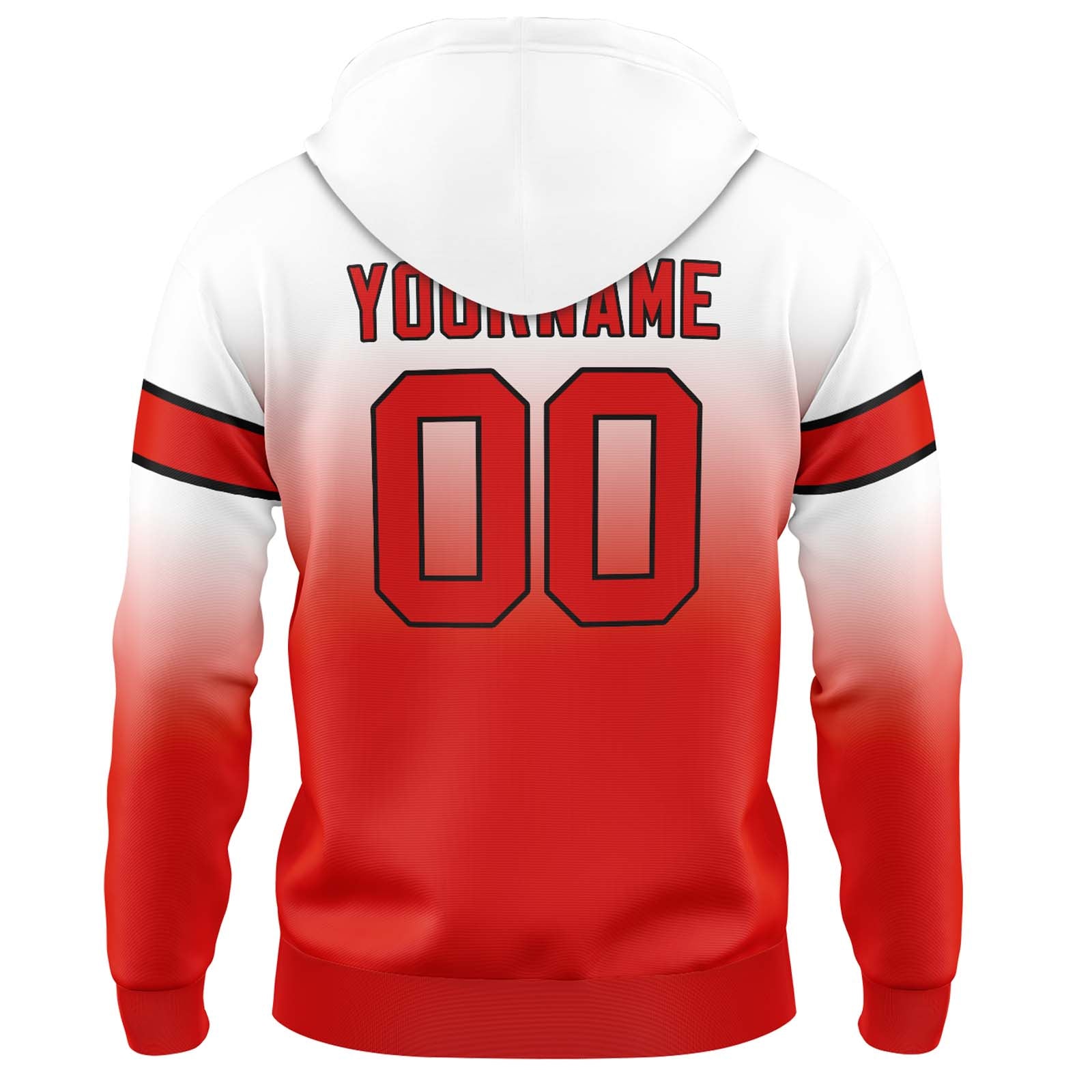 Custom Gradient Hoodie For Man Woman Girl Boy Print Your Logo Name Number White Red