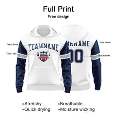 Custom Sweatshirt Hoodie For Men Women Girl Boy Print Your Logo Name Number White&Navy&Gray