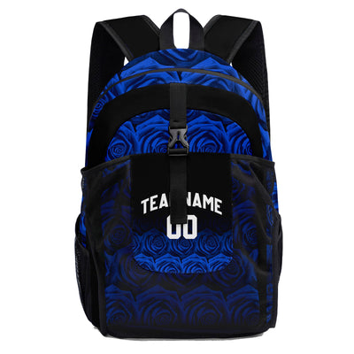 Customize Blue White Backpacks Featuring Personalized Names, Numbers and Logos