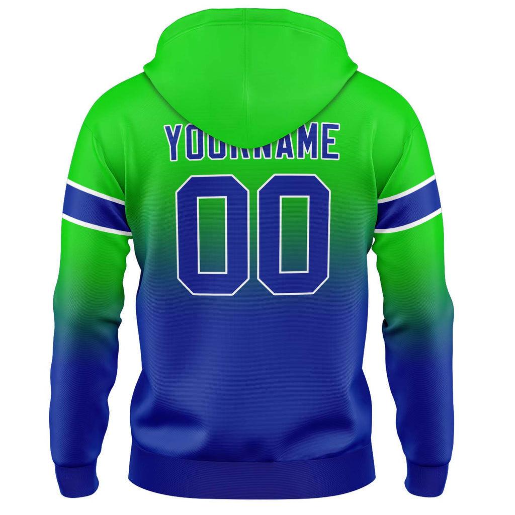 Custom Gradient Hoodie For Man Woman Girl Boy Print Your Logo Name Number Green Blue