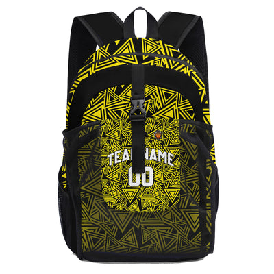 Customize Yellow White Backpacks Featuring Personalized Names, Numbers and Logos