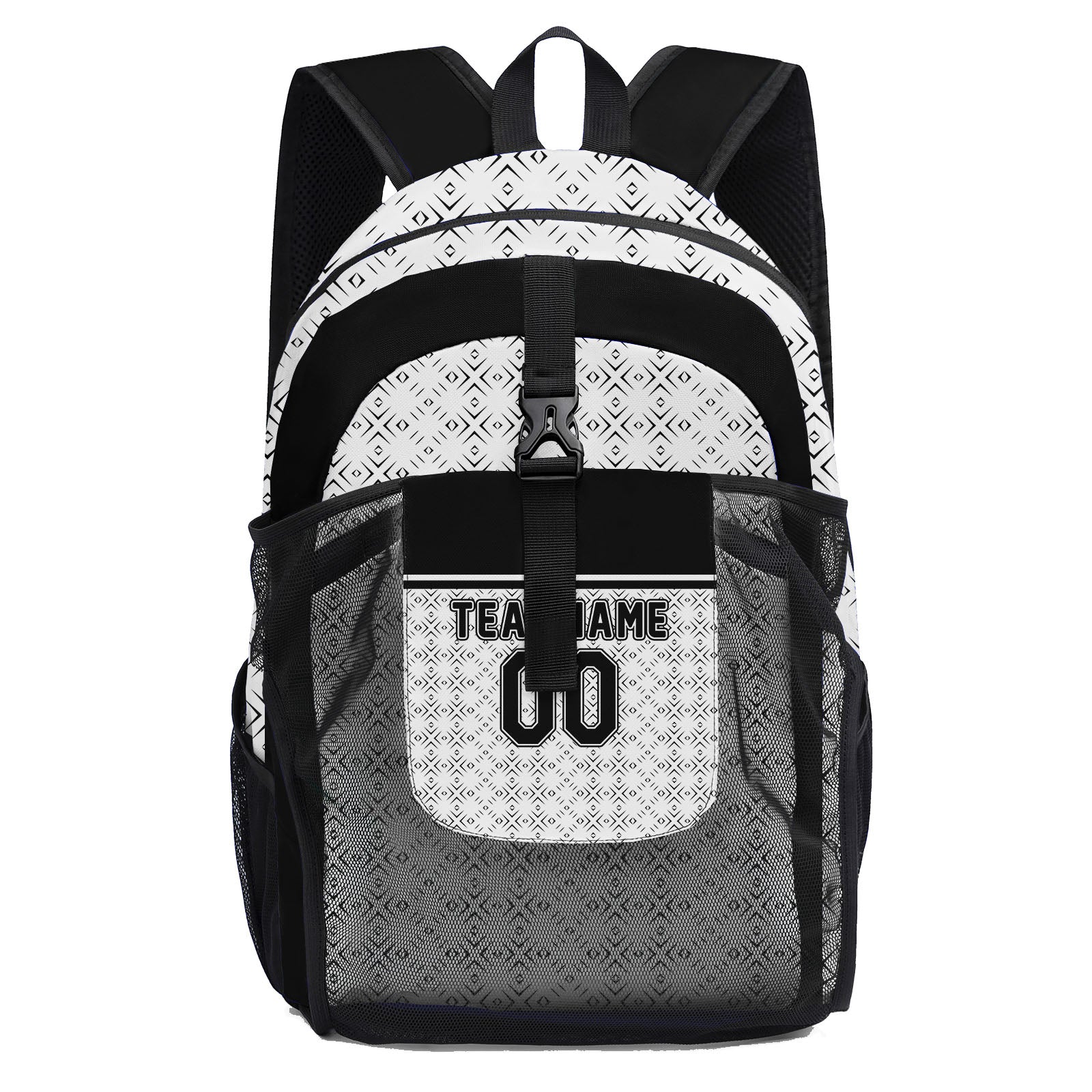 Customize White Black Backpacks Featuring Personalized Names, Numbers and Logos
