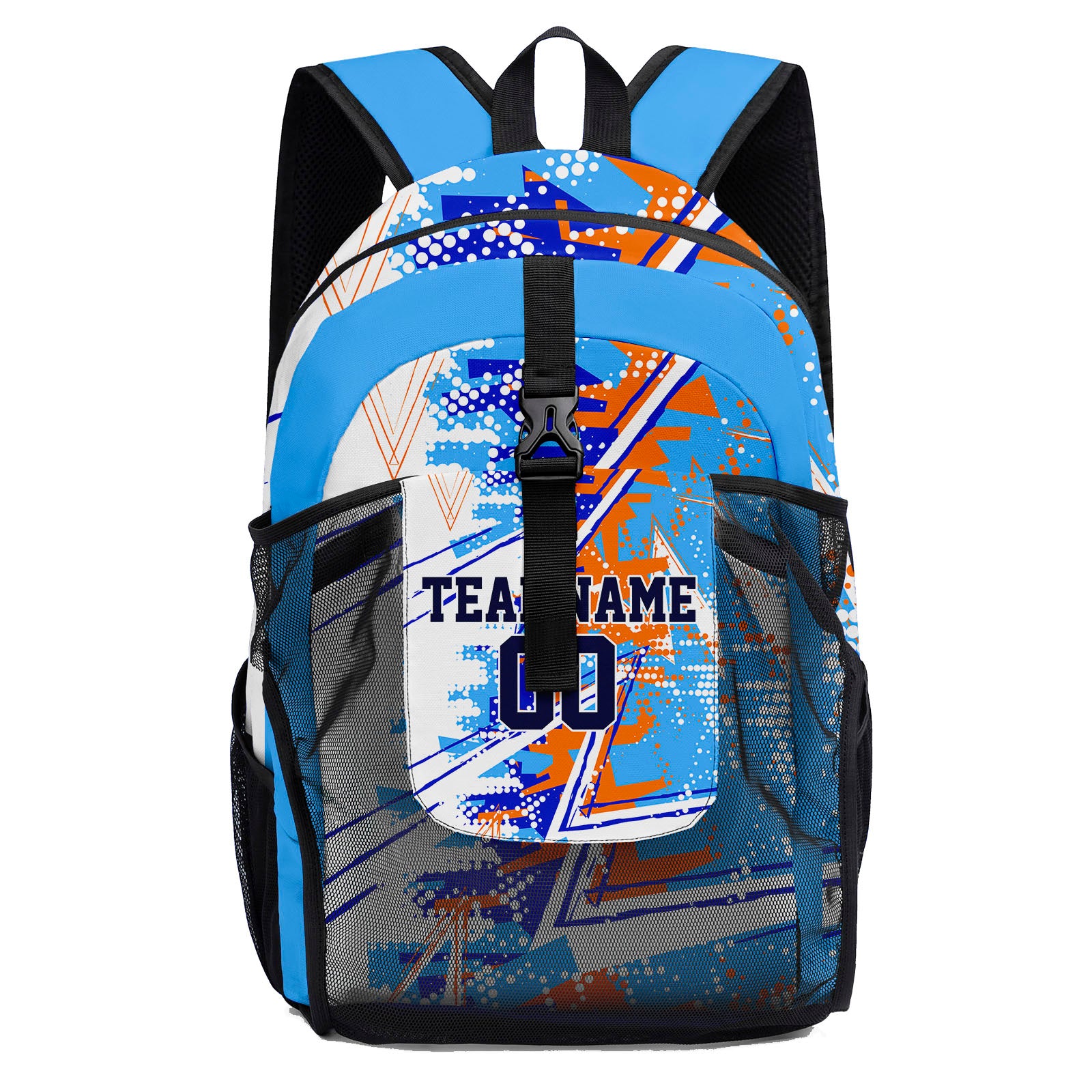 Customize Light Blue Navy Backpacks Featuring Personalized Names, Numbers and Logos