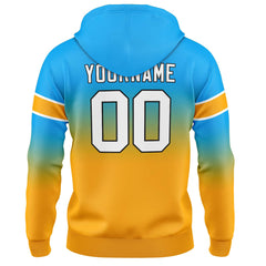 Custom Gradient Hoodie For Man Woman Girl Boy Print Your Logo Name Number Light Blue Orange