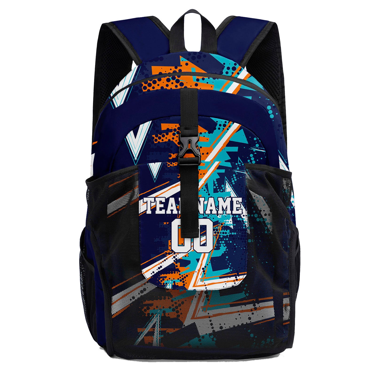 Customize Blue White Backpacks Featuring Personalized Names, Numbers and Logos