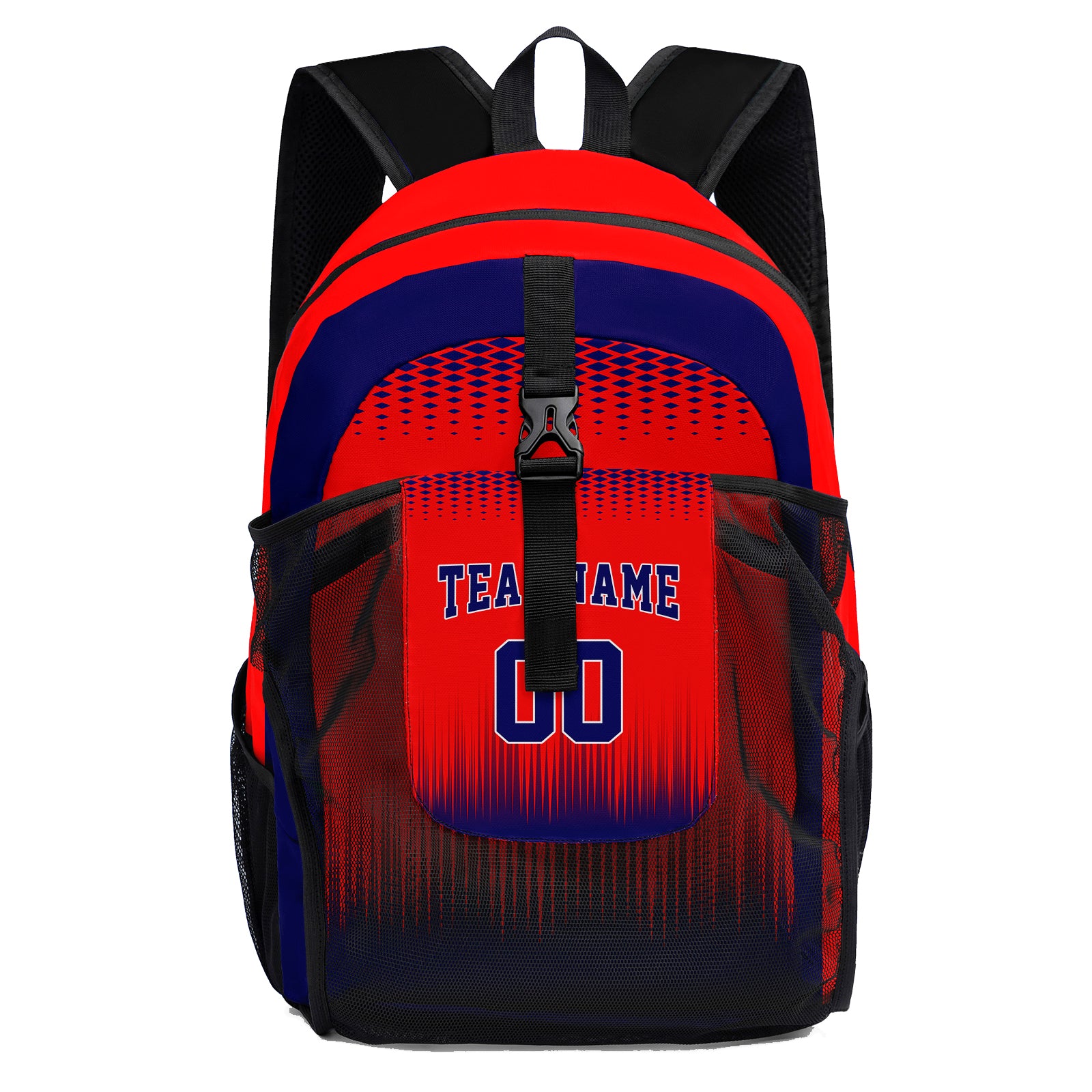 Customize Red Royal Sports Backpacks Featuring Personalized Names, Numbers and Logos