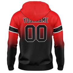 Custom Gradient Hoodie For Man Woman Girl Boy Print Your Logo Name Number Red Balck