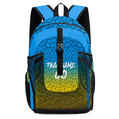 Customize Light Blue Yellow Backpacks Featuring Personalized Names, Numbers and Logos