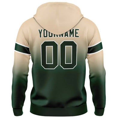 Custom Gradient Hoodie For Man Woman Girl Boy Print Your Logo Name Number Khaki Dark Green