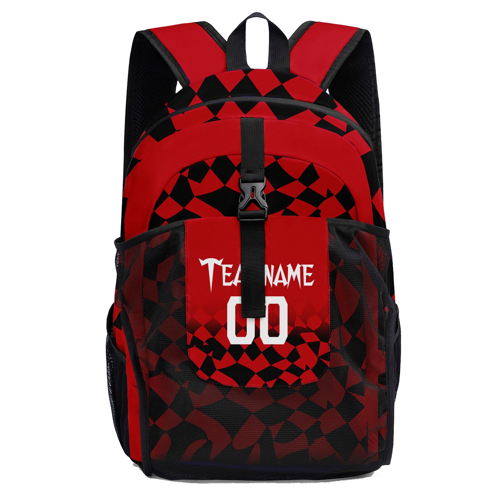 Customize Red Black Backpacks Featuring Personalized Names, Numbers and Logos