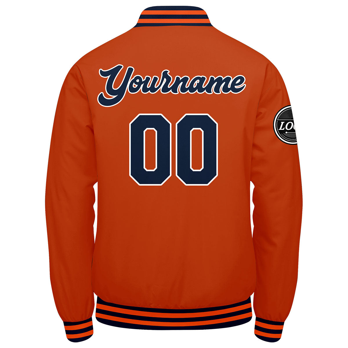 Custom Varsity Jacket Letterman Jacket For Men, Women And Youth Navy Orange