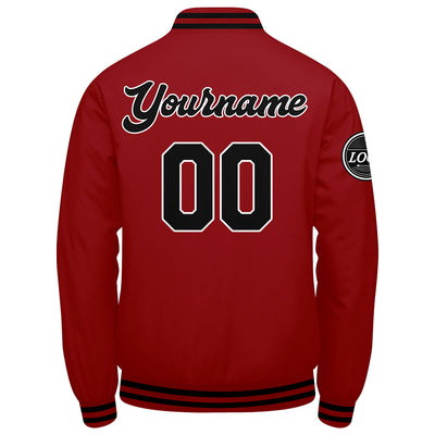 Custom Varsity Jacket Letterman Jacket For Men, Women And Youth Red Black