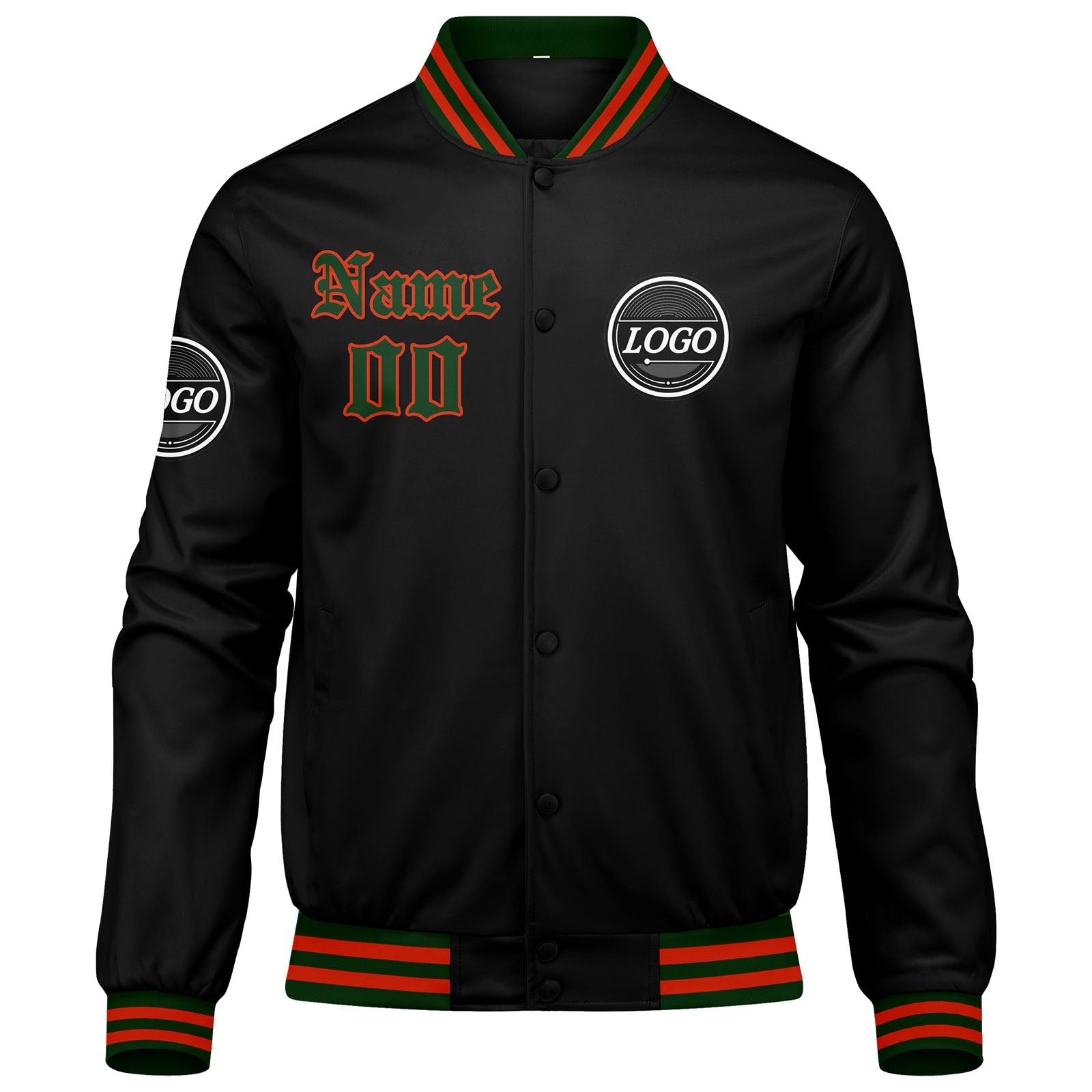 Custom Varsity Jacket Letterman Jacket For Men, Women And Youth Red Green