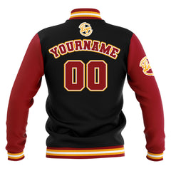 Custom Black Red Yellow  Waterproof Varsity Jackets Personalized Stitched Name Number Logo to Letterman Jackets