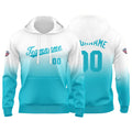 Custom Gradient Hoodie For Man Woman Girl Boy Print Your Logo Name Number Blue White