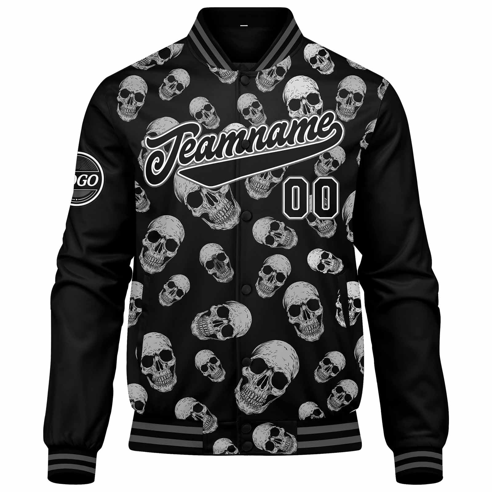 Custom Varsity Jacket Letterman Jacket For Men, Women And Youth Grey