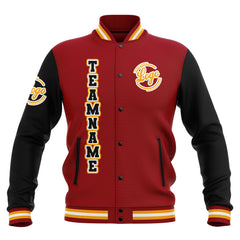 Custom Black Red Yellow  Waterproof Varsity Jackets Personalized Stitched Name Number Logo to Letterman Jackets