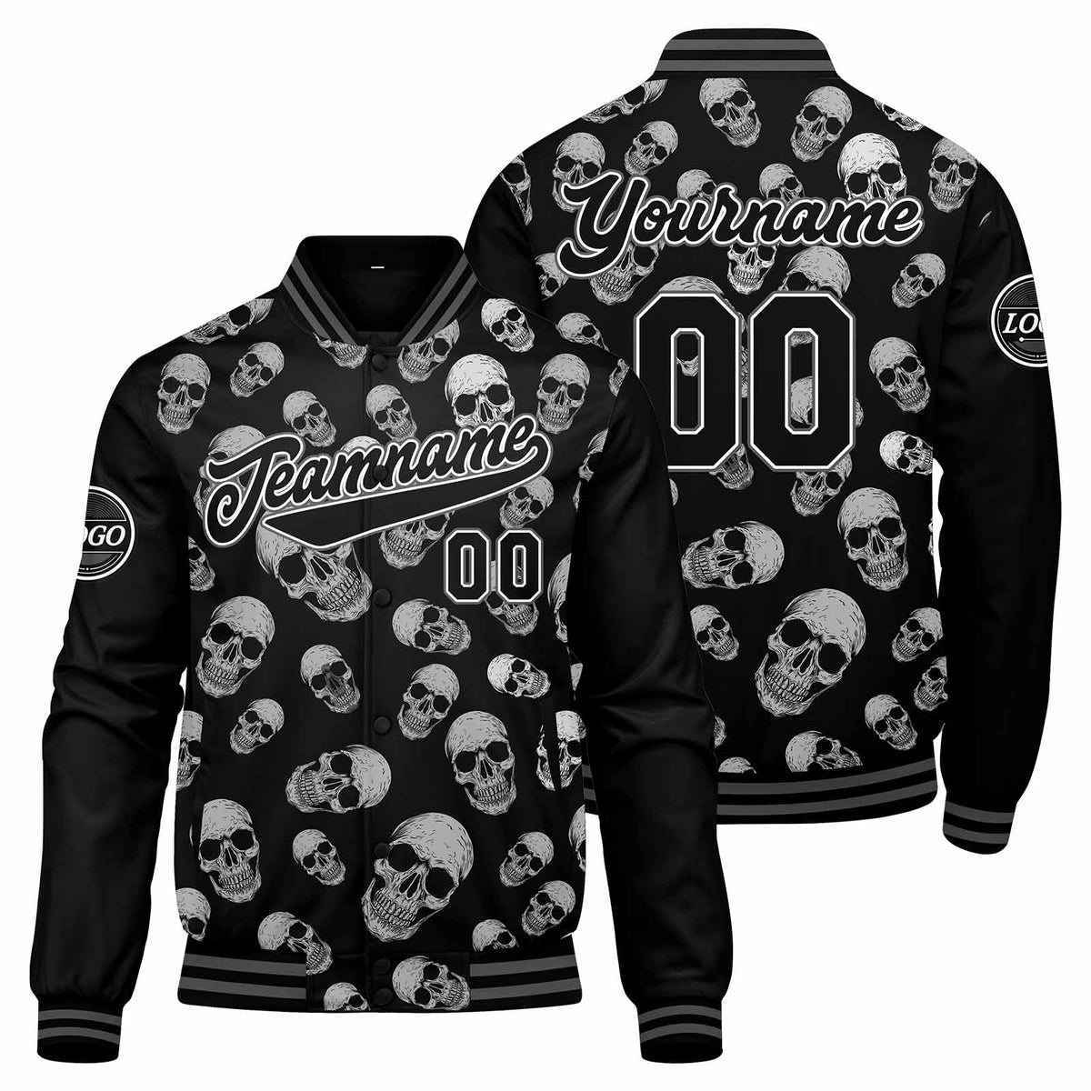 Custom Varsity Jacket Letterman Jacket For Men, Women And Youth Grey