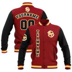 Custom Black Red Yellow  Waterproof Varsity Jackets Personalized Stitched Name Number Logo to Letterman Jackets