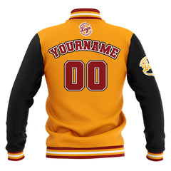 Custom Black Yellow Red Waterproof Varsity Jackets Personalized Stitched Name Number Logo to Letterman Jackets