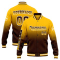 Custom Varsity Jacket Letterman Jacket For Men, Women And Youth Yellow&Brown