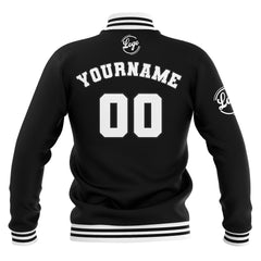 Custom Black White Waterproof Varsity Jackets Personalized Stitched Name Number Logo to Letterman Jackets