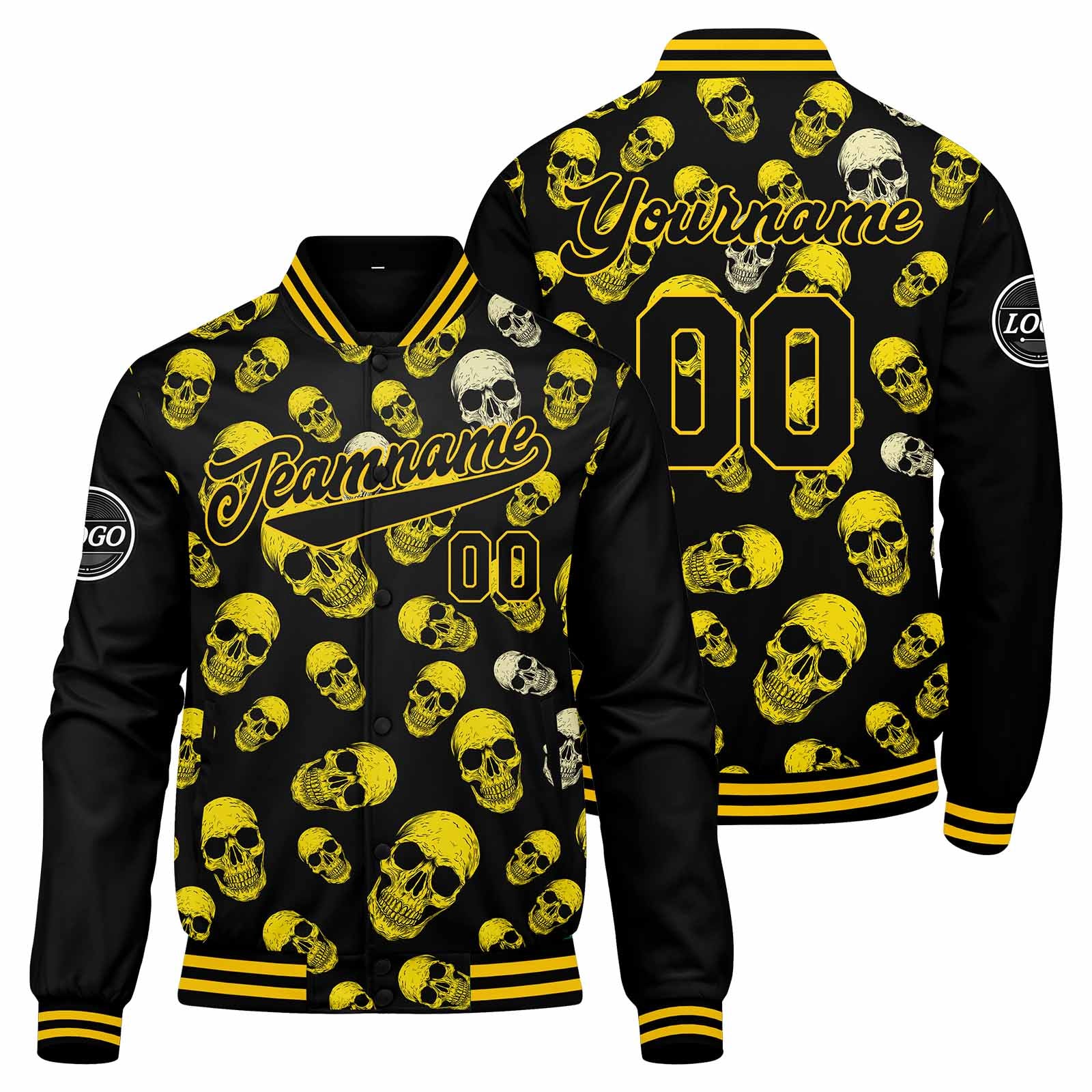 Custom Varsity Jacket Letterman Jacket For Men, Women And Youth Yellow