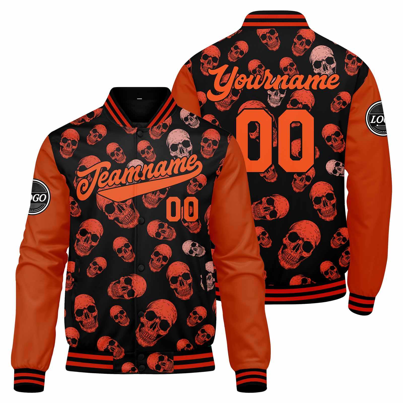 Custom Varsity Jacket Letterman Jacket For Men, Women And Youth Orange