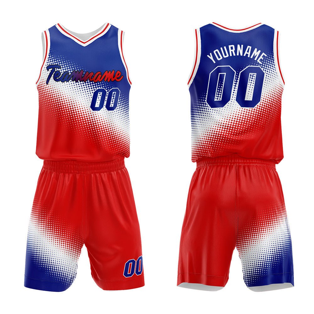 Custom Royal-White-Red Basketball Jersey for man women uniform Suit Kids Adults Personalized Jersey