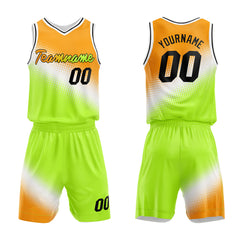 Custom Orange-White-Green Basketball Jersey for man women uniform Suit Kids Adults Personalized Jersey