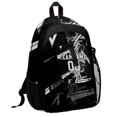 Customize Black Gray White Backpacks Featuring Personalized Names, Numbers and Logos