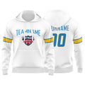 Custom Sweatshirt Hoodie For Men Women Girl Boy Print Your Logo Name Number White&Powder Blue&Yellow