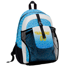 Customize Light Blue Yellow Backpacks Featuring Personalized Names, Numbers and Logos