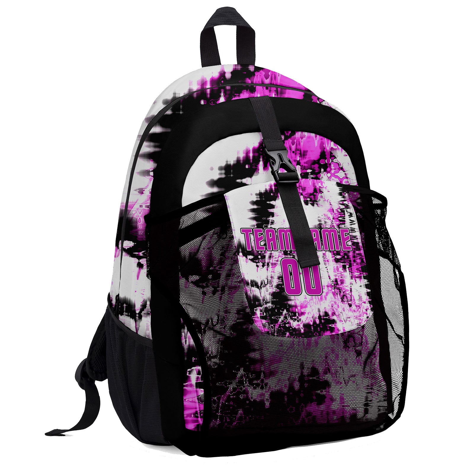 Customize Pink White Backpacks Featuring Personalized Names, Numbers and Logos