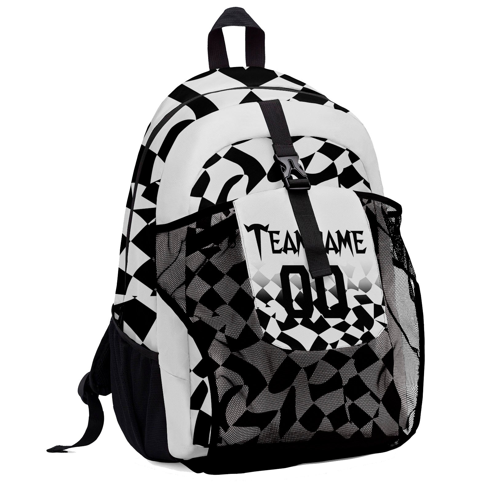Customize White Black Backpacks Featuring Personalized Names, Numbers and Logos