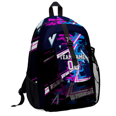 Customize Blue White Backpacks Featuring Personalized Names, Numbers and Logos