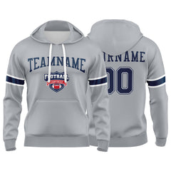 Custom Sweatshirt Hoodie For Men Women Girl Boy Print Your Logo Name Number Gray&Navy&White